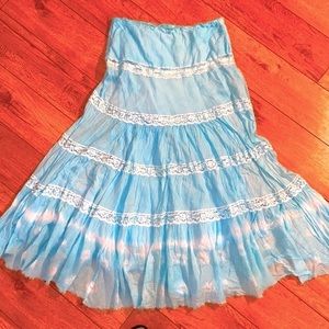 Blue Boho Skirt